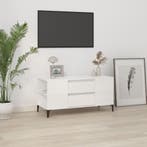vidaXL Tv-meubel 102x44,5x50 cm bewerkt hout hoogglans wit, 100 tot 150 cm, Verzenden, Nieuw, Minder dan 100 cm