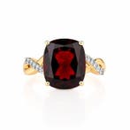 Ring - 14 karaat Geel goud - 5.32ct. tw. Granaat - Diamant -, Nieuw