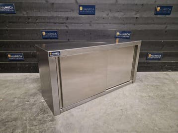 Wandkast | 2 schuifdeuren | RVS | 120 cm | horeca, Gebruikt, RVS Meubilair