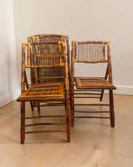 Klapstoel (4) - Bamboe, Hout - Set van vier klapstoelen