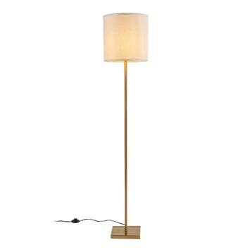 Staande lamp Fildholm vloerlamp 156 cm messing en linnenlook, Huis en Inrichting, Lampen | Vloerlampen, Verzenden, Nieuw