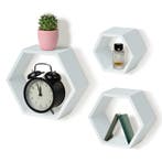 IvoQ Wandplanken Hexagon Set 3 stuks Wit, Verzenden, Nieuw