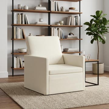 vidaXL Fauteuil Crèmekleurig 70 x 81 x 82 cm Katoen Stof, Huis en Inrichting, Eenpersoons, Verzenden, Nieuw, Minder dan 150 cm