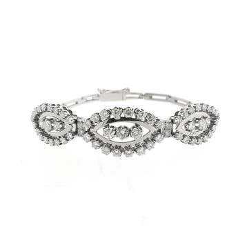 Exclusief witgouden armband met diamant; ca 5,0 ct., Gebruikt, Ophalen of Verzenden, Met edelsteen, Goud