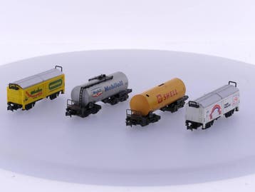 Schaal N Minitrix 3496 Ketelwagen Shell, Minitrix 3261K..., Ophalen of Verzenden, Gebruikt, Overige typen, Analoog