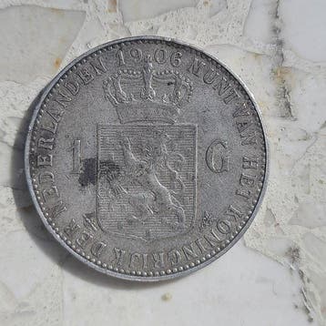 Nederland. Wilhelmina. 1 Gulden 1906, Postzegels en Munten