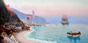 Alfred-Justin Blondeau (1850-?) - Lentrée du port de Nice