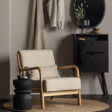 WOOOD Mark Fauteuil - Geweven Stof/Rubberhout, Verzenden, Nieuw