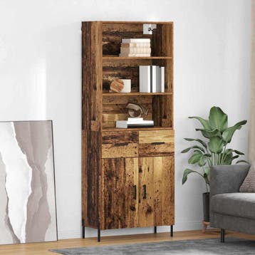 vidaXL buffetkast Oud Hout 69,5 x 32,5 x 180 cm Bewerkt hout, Minder dan 50 cm, Verzenden, Nieuw, Minder dan 100 cm