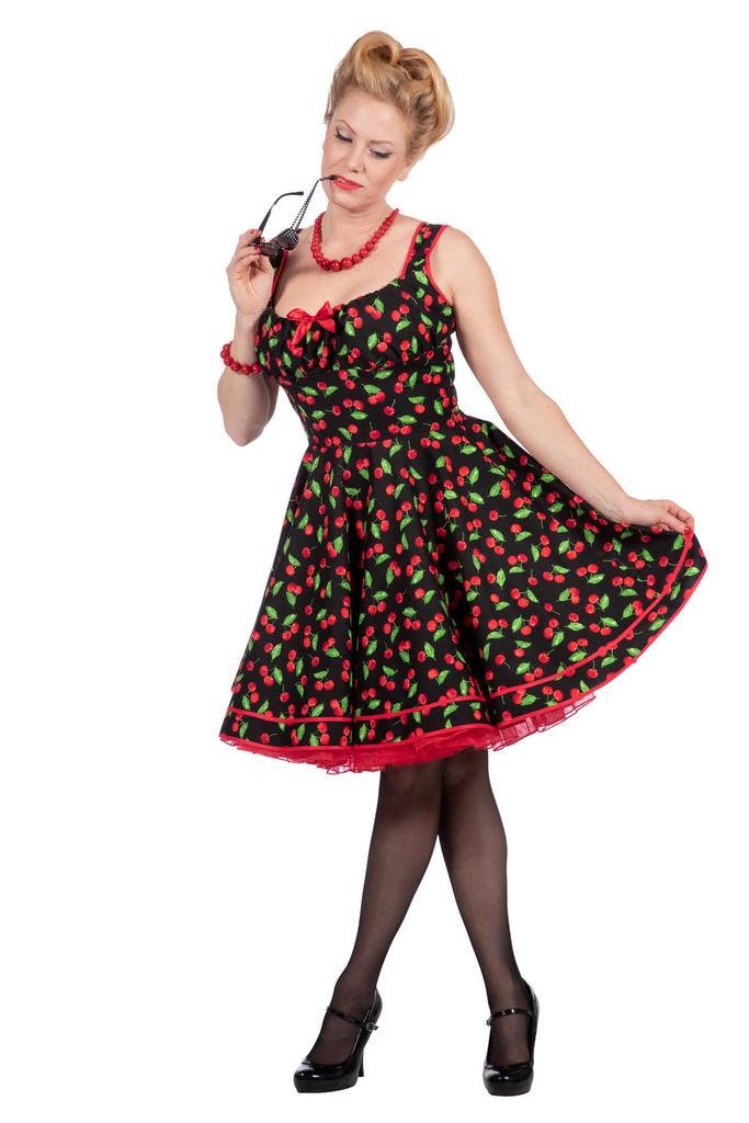 Rockabilly Jaren 50 Jurk Cherry, Kleding | Dames, Carnavalskleding en Feestkleding, Nieuw, Ophalen of Verzenden