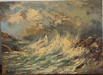 Giorgio Belloni (1861-1944), Attr. - Mareggiata
