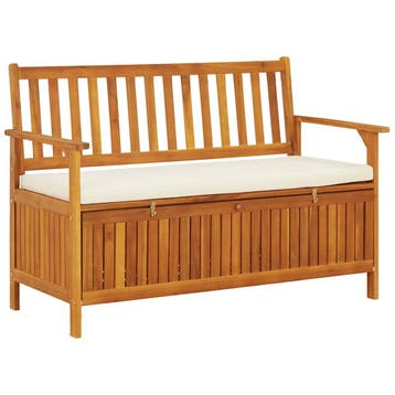 vidaXL Tuinopslagbank 120x63x84 cm massief acaciahout, Tuin en Terras, Verzenden, Nieuw, Hout