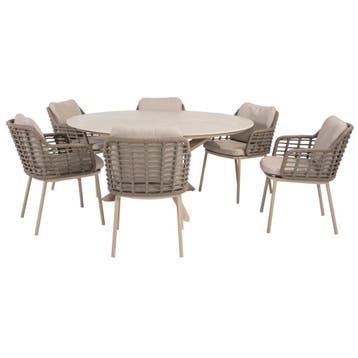 Prado Puglia dining tuinset 160xH75 cm 7 delig keramiek, Tuin en Terras, Tuinsets en Loungesets, Ophalen of Verzenden, Nieuw