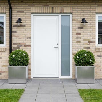 vidaXL Plantenbak met led 2 st zilver 50 x 60 x 48 cm, Verzenden, Nieuw, Metaal, 60 tot 100 cm