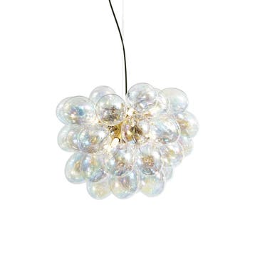 Art Deco hanglamp goud met regenboog glas 50cm 8-lichts -, Huis en Inrichting, Verzenden, Nieuw, Art Deco