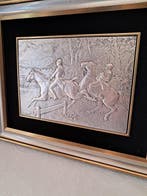 sculptuur, Caccia a cavallo - 31 cm - .925 zilver