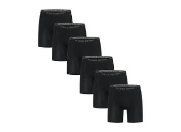 Mario Russo Long Fit Boxershorts - 6-pack - Zwart, Verzenden