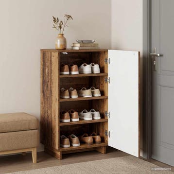 vidaXL Schoenenkast 48 x 38 x 87,5 cm Bewerkt hout Oud hout, Verzenden, Nieuw