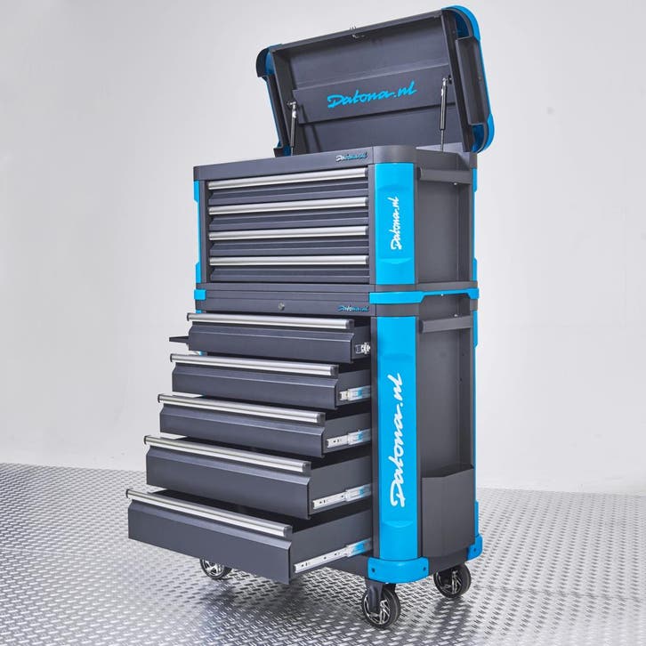 Datona Gevulde gereedschapswagen met topkist XL - Premium, Doe-het-zelf en Verbouw, Gereedschapskisten, Nieuw, Ophalen of Verzenden