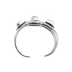 Zilveren bohemian klemarmband met turquoise | Maat S/M, Gebruikt, Overige kleuren, Ophalen of Verzenden, Met edelsteen