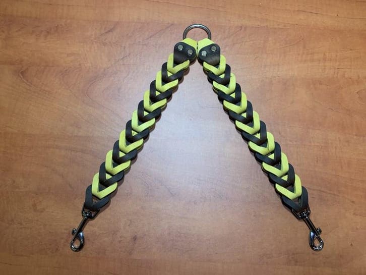 Leren duo  honden riem brown/yellow, Auto-onderdelen, Overige Auto-onderdelen, Nieuw, Ophalen of Verzenden