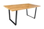 Moderne eettafel LOFT 160cm eiken design zwart metalen poten, Huis en Inrichting, Ophalen of Verzenden, Nieuw