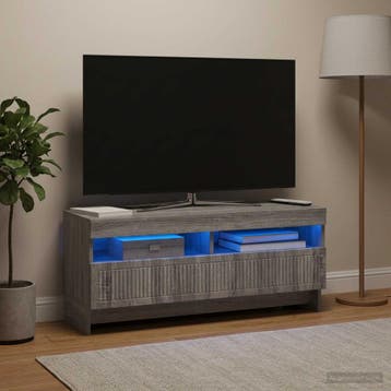 vidaXL LED tv-meubel EDE 100 x 35 x 43 cm Grijs Sonoma, Huis en Inrichting, Minder dan 50 cm, Verzenden, Nieuw, Minder dan 100 cm