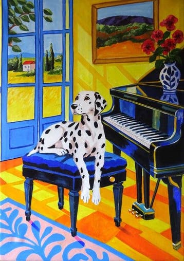 Corina Schroeder - Dalmatian and Grand Piano XL