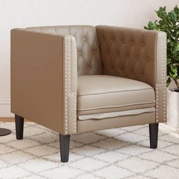 vidaXL Fauteuil Chesterfield-stijl kunstleer, Huis en Inrichting, Banken | Bankstellen, Verzenden, Nieuw, Eenpersoons, Leer