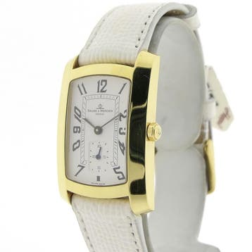 Baume Mercier Hampton MV045224; 18k. Gouden horloge, Overige merken, Leer, Polshorloge, Ophalen of Verzenden