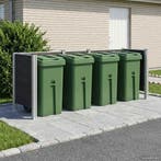 vidaXL Afvalbak Schutting Grijs 315 x 85 x 115 cm Aluminium, Verzenden, Nieuw