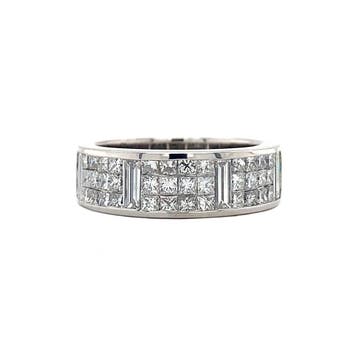 Witgouden ring met diamant 14 karaat, Verzenden, Zo goed als nieuw, Goud