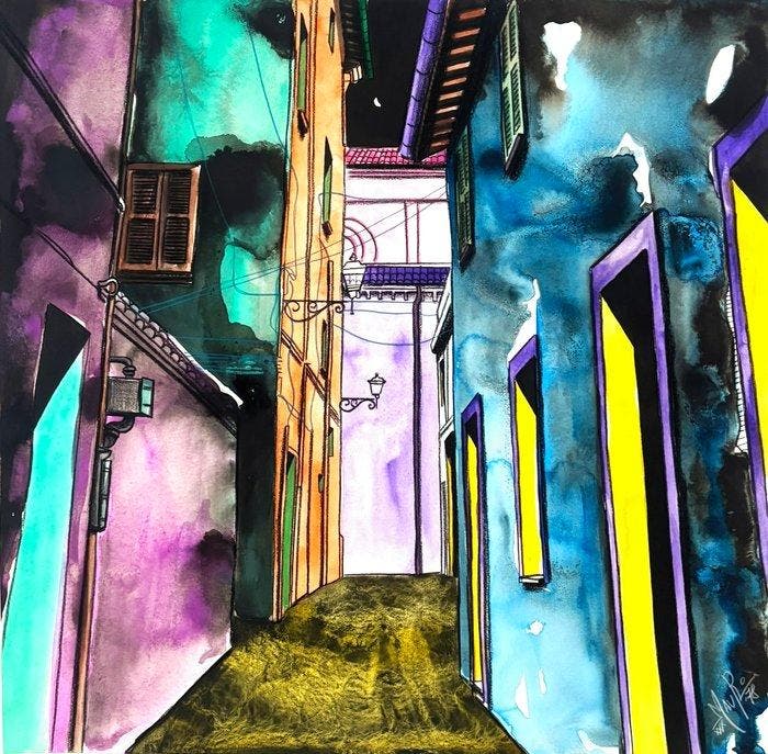 Mauro Falcioni (1978) - Vicolorando Parrocchia 3, Antiek en Kunst, Kunst | Designobjecten