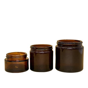 Glazen Pot - Bruin (incl. dop), Verzenden, Nieuw, Bodylotion, Crème of Olie