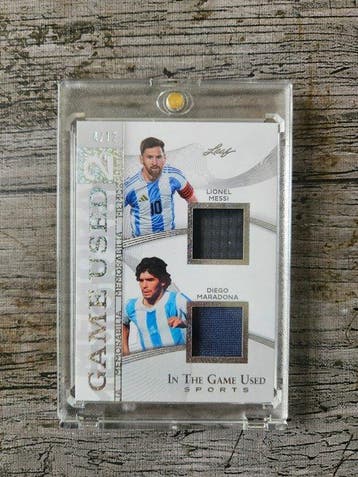 Leaf Lionel Messi, Diego Maradona 4/12 Memorabilia kaart,, Nieuw