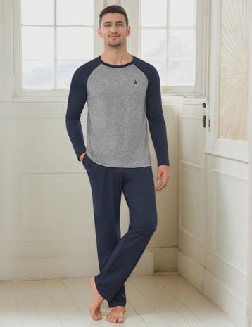 Heren Lange Katoenen Pyjama Set - Comfortabel Loungewear voo, Kleding | Heren, Verzenden, Nieuw