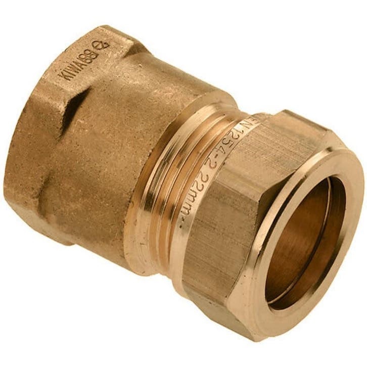 BONFIX messing knelkoppeling recht 15 x 3/4 binnendraad, Doe-het-zelf en Verbouw, Buizen en Afvoer, Nieuw, Ophalen of Verzenden