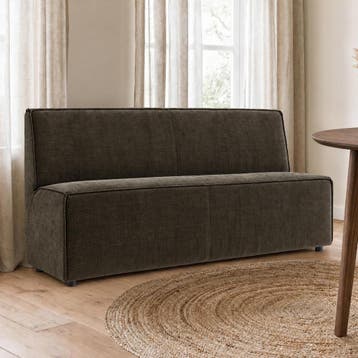 *WOONWINKEL* Eetkamerbank Met Naden Bruin 200 Cm, Huis en Inrichting, Verzenden, Nieuw, Stof