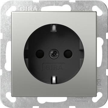 Gira Systeem 55 RVS SCHUKO Stopcontact - 4188600, Verzenden, Nieuw, Overige typen