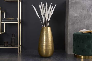 Elegante Vaas ORIENT 50cm goud in Grid Hammerschlag Design -, Huis en Inrichting, Ophalen of Verzenden, Nieuw