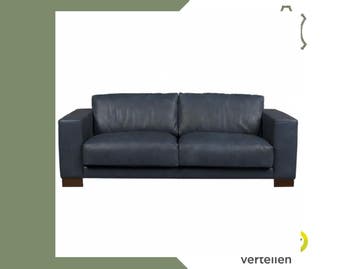 Leren bank Clear - 3 zits - Kenia Denim (blauw) - Poten, Bohemian, Eigentijds, Modern, Retro, Vintage, Nieuw, Ophalen of Verzenden