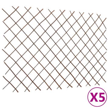 vidaXL Tuinlatwerken 5 st 180x120 cm wilgenhout, Verzenden, Nieuw, Hout