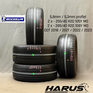 255/45/20 285/40/20 Michelin zomerbanden 5,8/5,3mm profiel, Auto-onderdelen, Banden en Velgen, Gebruikt, 255 mm, Ophalen of Verzenden