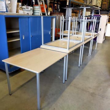 Gispen kantoortafel - 100x80 cm (alleen per set), Ophalen of Verzenden, Nieuw