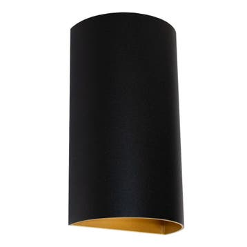 Moderne wandlamp Zwart / Goud | Rond | GU10, Ophalen of Verzenden, Nieuw, Metaal