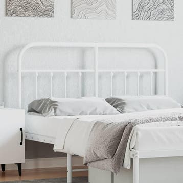 vidaXL Vervangend hoofdbord metaal wit 135 cm, Verzenden, Nieuw, Wit, Metaal