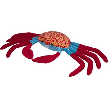 Nature Planet krab knuffel - pluche - rood/blauw - 120 cm, Verzenden, Nieuw