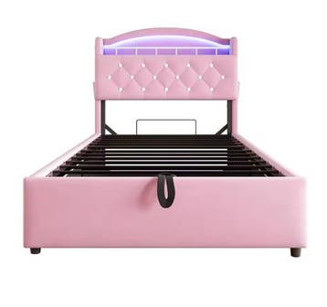 Eenpersoonsbed 90x200 cm met Fluweel, LED Verlichting en USB, Huis en Inrichting, Verzenden, Nieuw