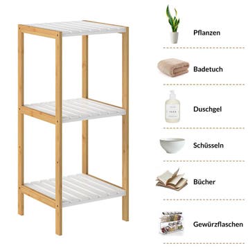 Sokkel Bamboe Wit 80x33x34cm (Voor in Huis), Verzenden, Nieuw