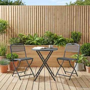 vidaXL Tuinstoelen 2 pcs Antraciet 52,5 x 46 x 82 cm IJzer, Tuin en Terras, Tuinstoelen, Verzenden, Nieuw